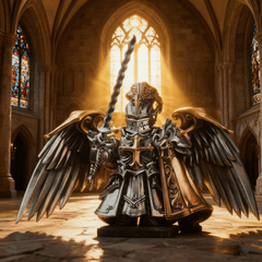 Crimson Templar Collectible Figure Detachable Bronze Copper Knight Statue