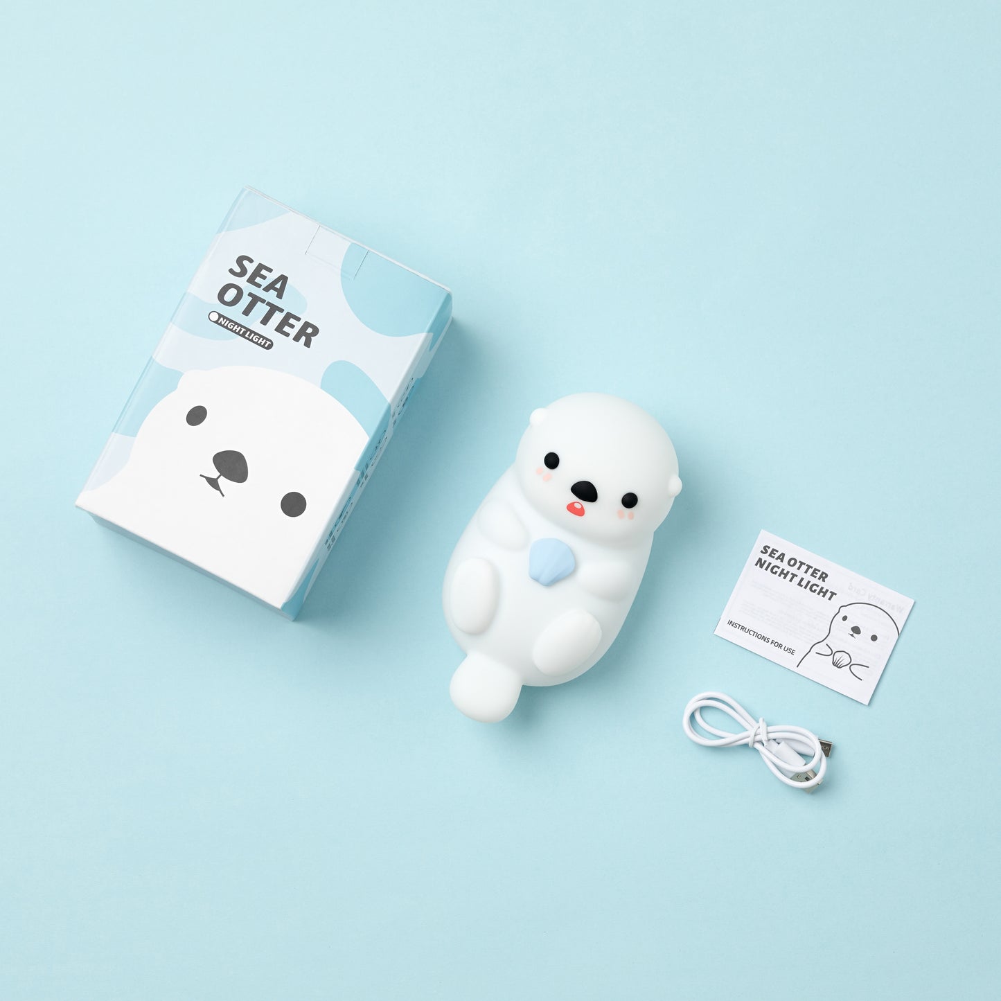MeWaii® Otter Squishy Silikon-LED-Nachtlicht Limited – Tipplampe, das beste Geschenk für Kinder und Mädchen