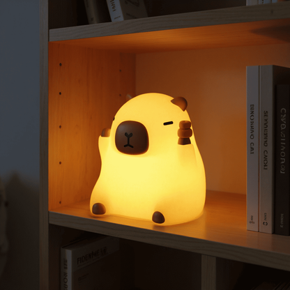 Capybara with Oranges Funny Sitting Silicone Squishy Night Light Perfect Gift