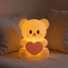 Cute Bear with Love Letter Silicone Squishy Night Light Bow Romantic Perfect Gift