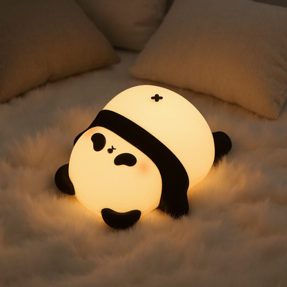 Napping Panda Breathing Squishy Silicone Companion Sound LED Night Light Perfect Gift