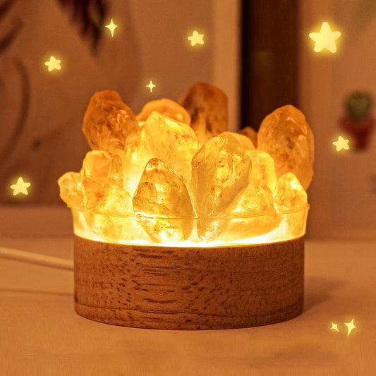 Crystal Cluster Resin Night Light Healing Mini Gem Lamp