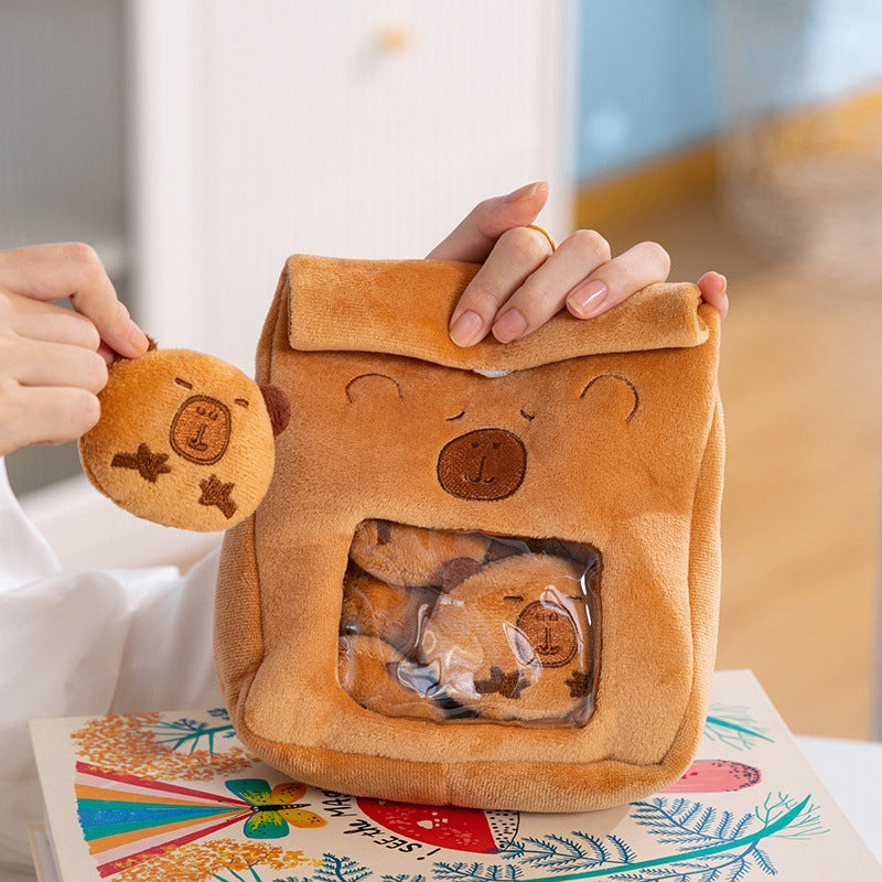 Capy Bread Bag with 4 Mini Capy Plush Cute Gift