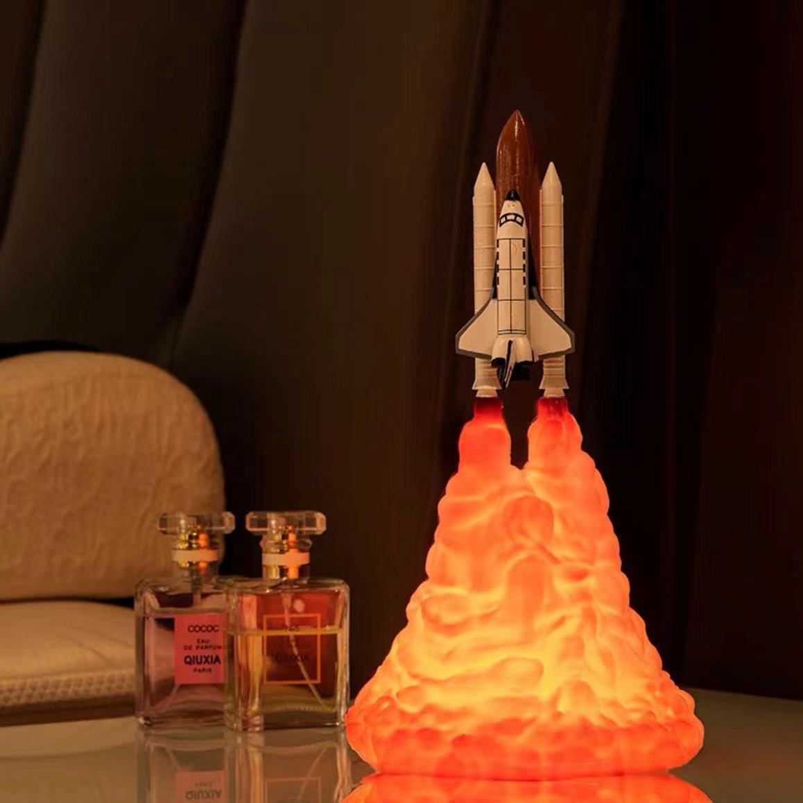 Galactic Rocket Night Light – 3D Liftoff Design with Light-Up Smoke