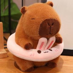 8" Capybara Plush Toy, Swim Ring, Soft Cute Capybara Stuffed Animal Gift