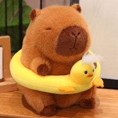8" Capybara Plush Toy, Swim Ring, Soft Cute Capybara Stuffed Animal Gift