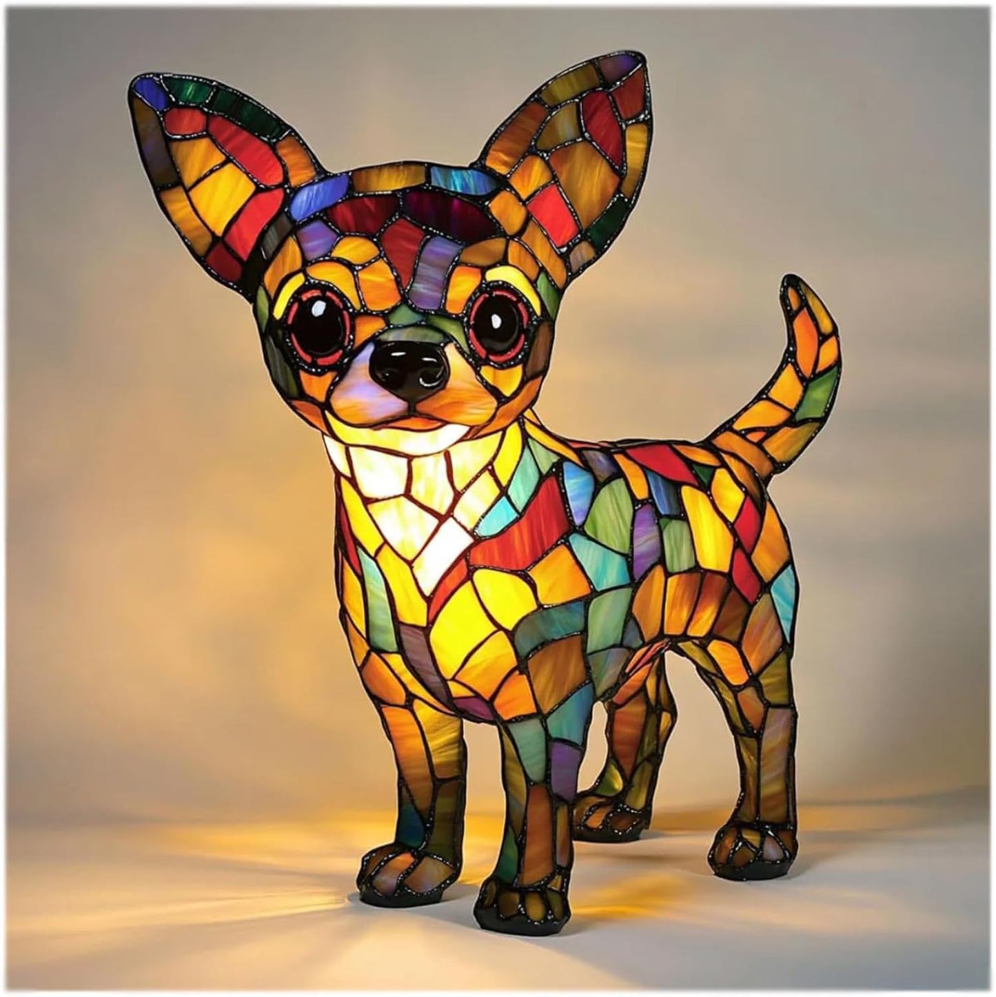 Dog Puppy Resin Colorful Lamp Series Art Night Light Gift