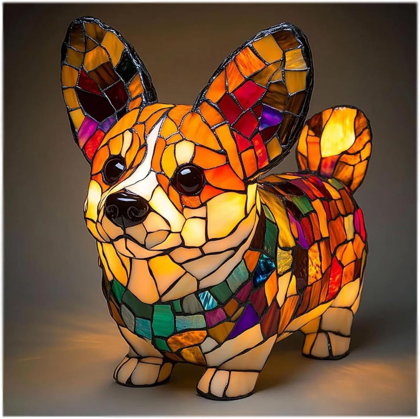 Dog Puppy Resin Colorful Lamp Series Art Night Light Gift