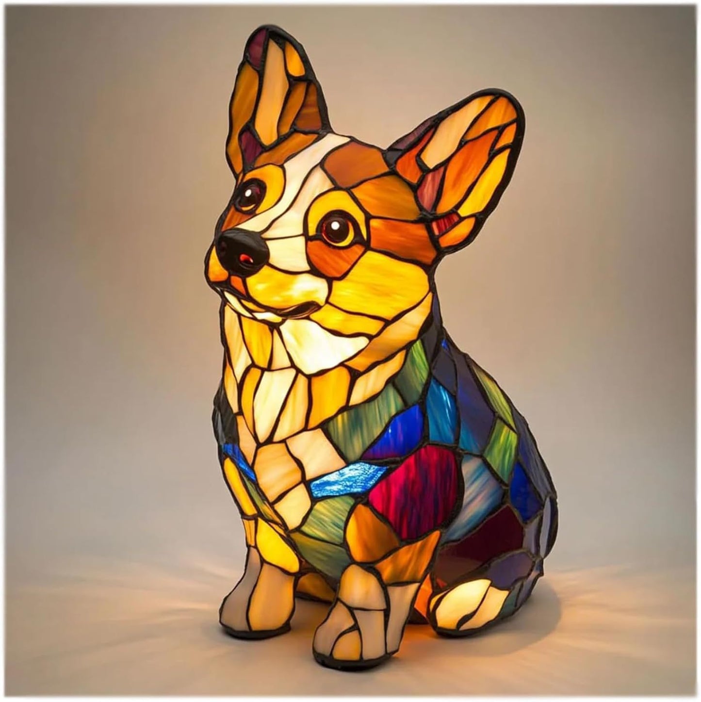 Dog Puppy Resin Colorful Lamp Series Art Night Light Gift