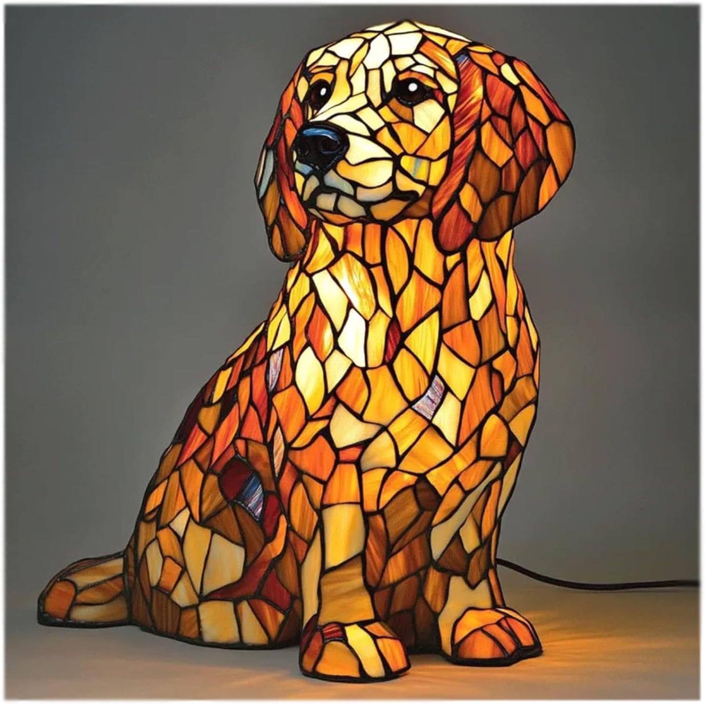 Dog Puppy Resin Colorful Lamp Series Art Night Light Gift
