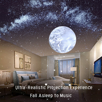 Enceinte Bluetooth à projection Galaxy, 4 modes rotatifs, bruit blanc, lumières d'ambiance