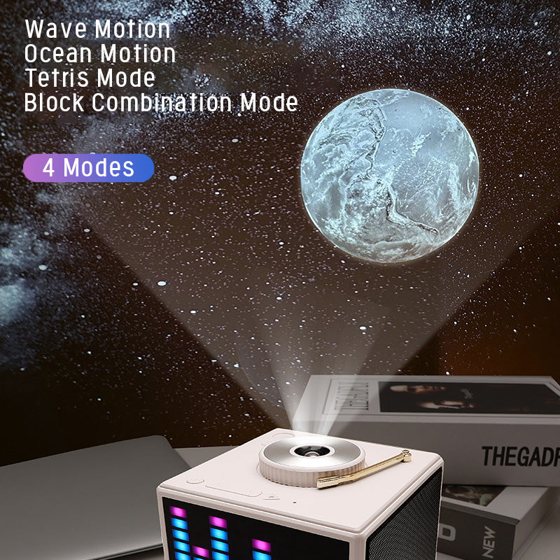 Enceinte Bluetooth à projection Galaxy, 4 modes rotatifs, bruit blanc, lumières d'ambiance