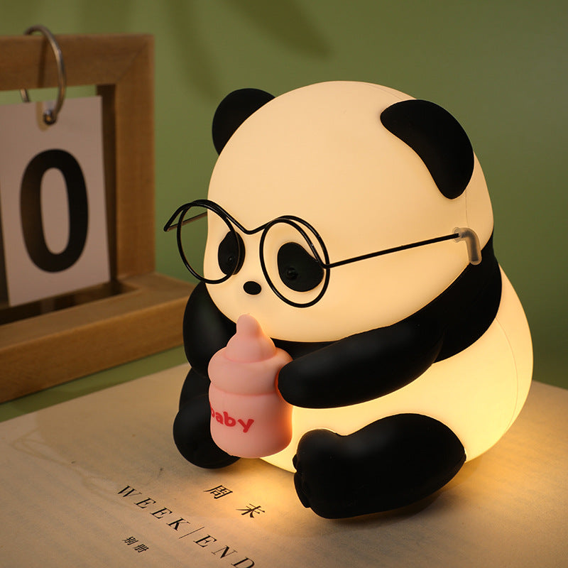 Squishy Silicone Milk-drinking Panda LED Night Light - Perfect Gift for Kids and Girls