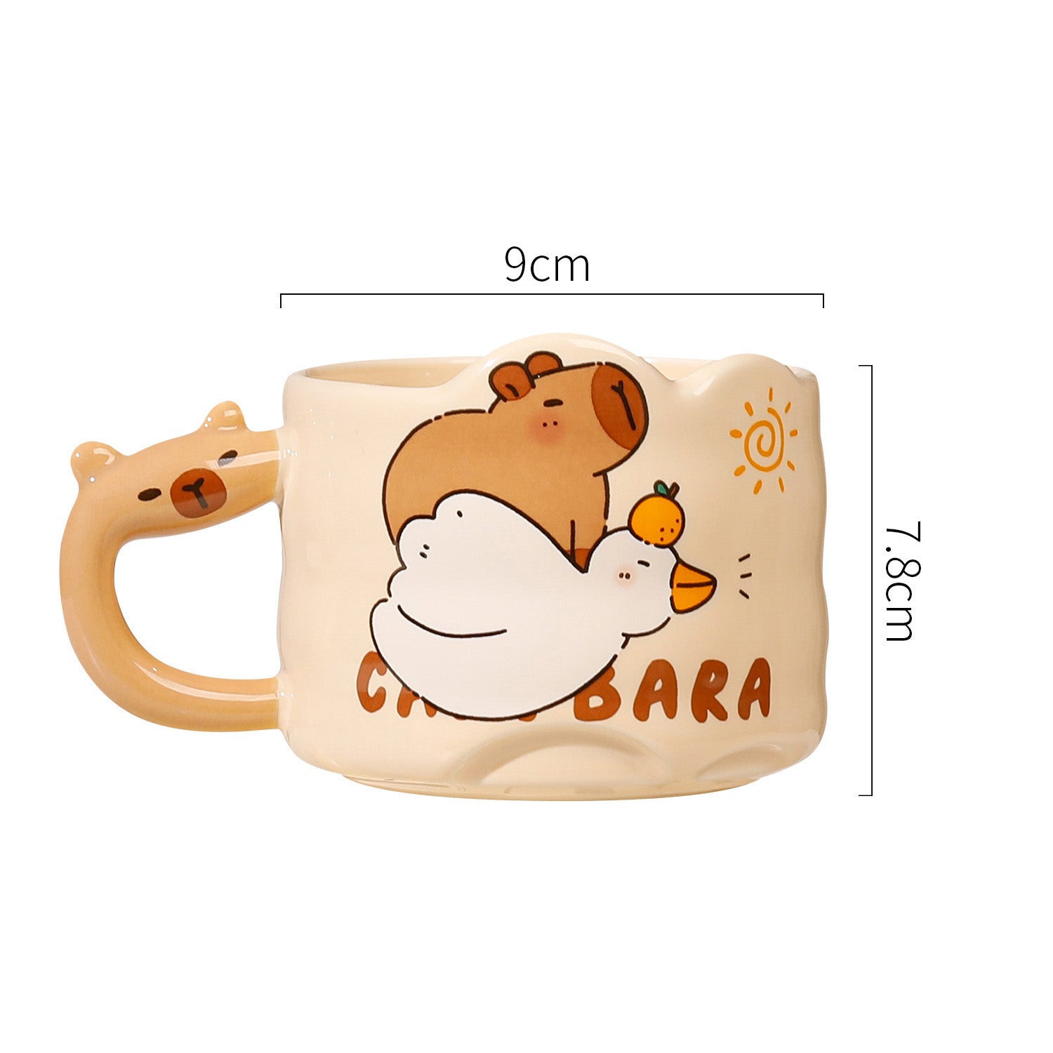 Chubby Capy Ceramic Mug, Cute Stackable Capybara Coffee Cup for Students & Gifts
