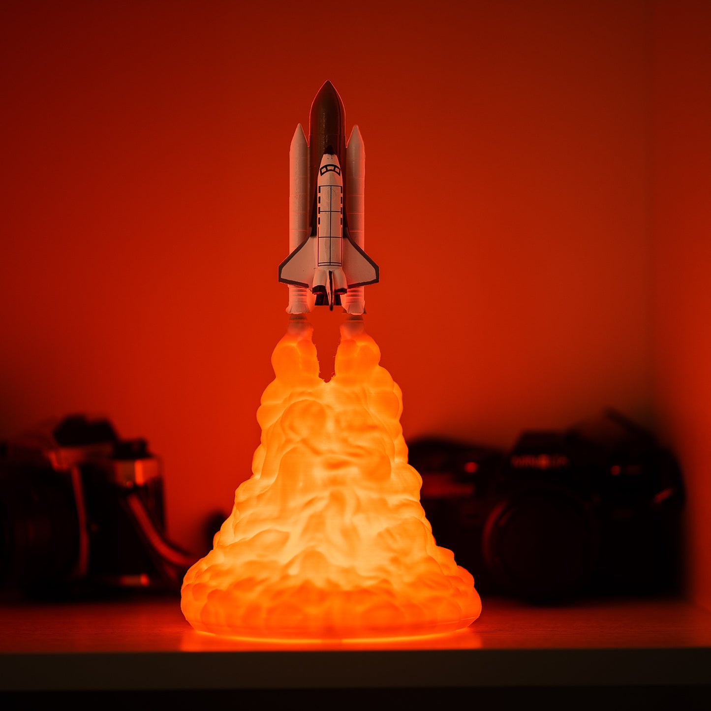 Galactic Rocket Night Light – 3D Liftoff Design with Light-Up Smoke