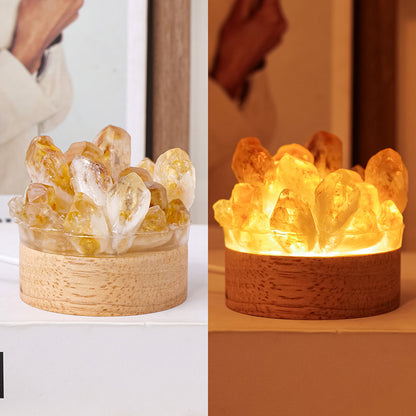 Crystal Cluster Resin Night Light Healing Mini Gem Lamp