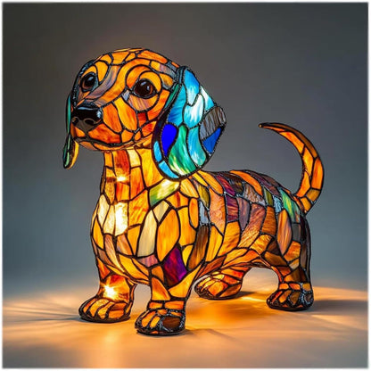 Dog Puppy Resin Colorful Lamp Series Art Night Light Gift