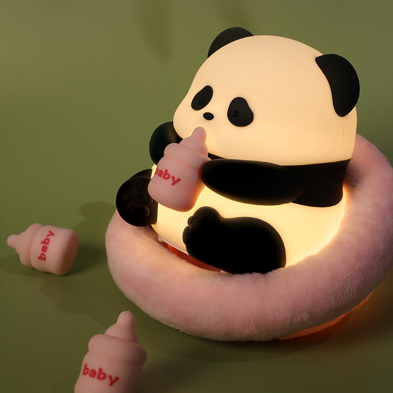 Squishy Silicone Milk-drinking Panda LED Night Light - Perfect Gift for Kids and Girls