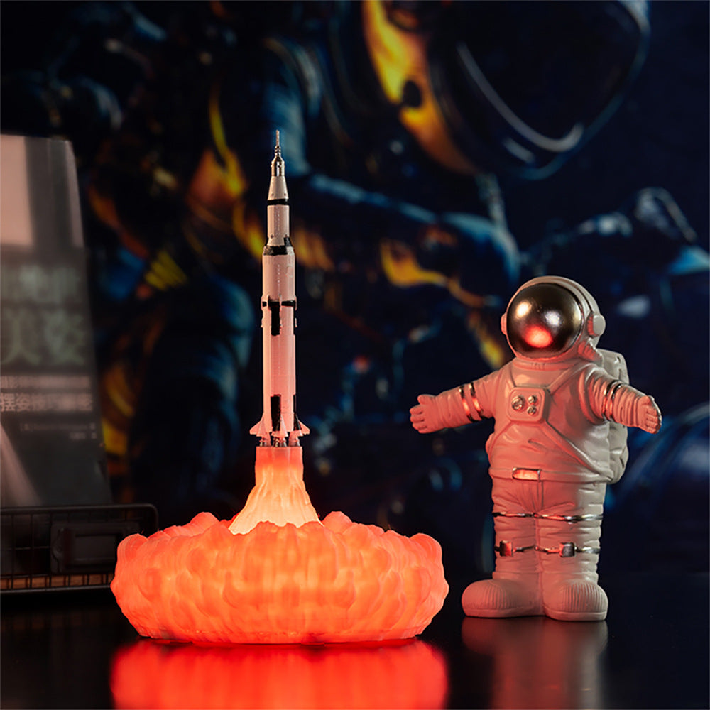 Galactic Rocket Night Light – 3D Liftoff Design with Light-Up Smoke