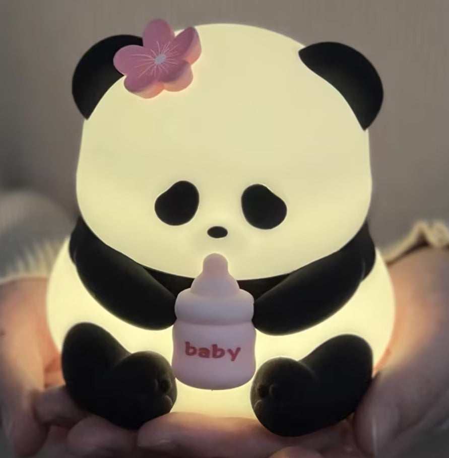 Squishy Silicone Milk-drinking Panda LED Night Light - Perfect Gift for Kids and Girls