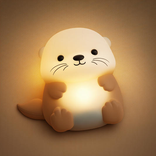 Squishy Silicone Otter LED Night Light - Perfect Gift for Kids and Girls