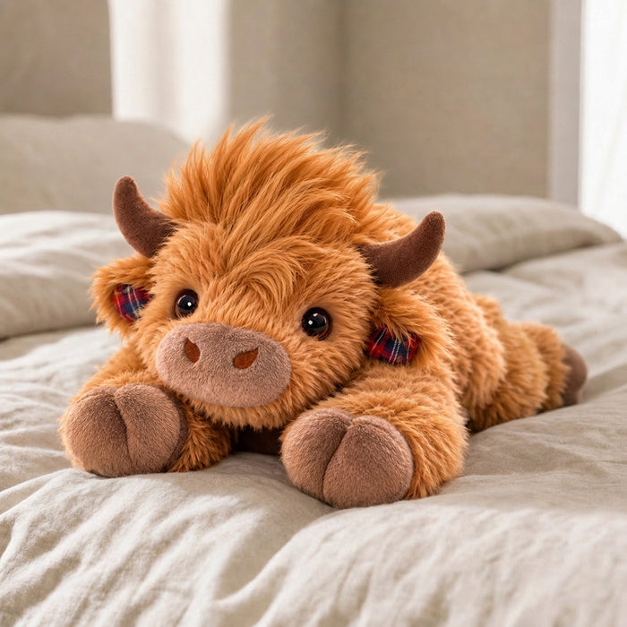 Highland Cow Scotland Weighted Stuffed Animal with Microwavable Heating Pad
