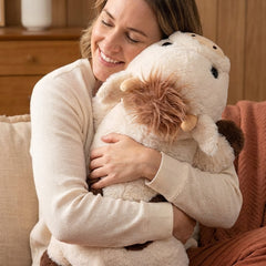 MeWaii® 5lbs Cow Weighted Stuffed Animal – Microwavable Plush Heating Pad for Removable Inner Pad, Best Gift Kids & Adults