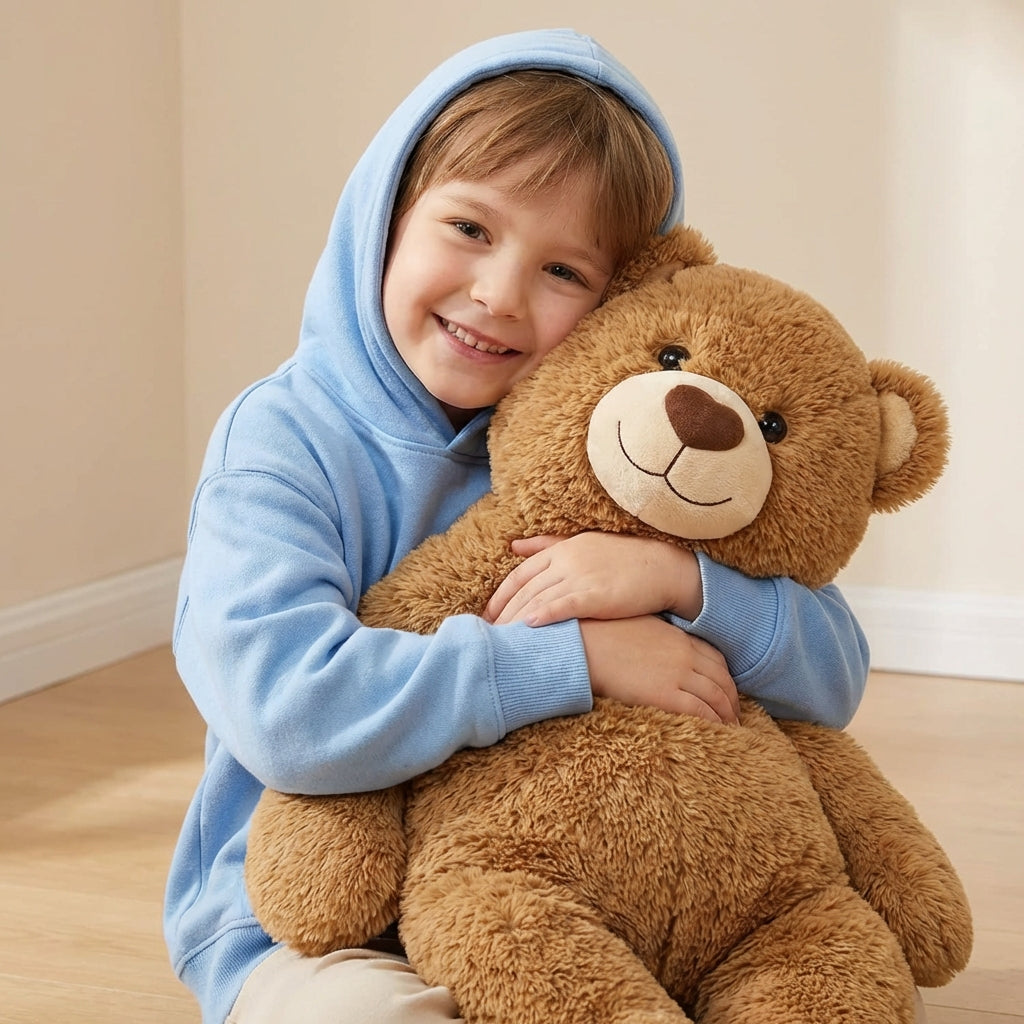 Mewaii® 5lbs Brown Bear Weighted Stuffed Animal  – Microwavable Plush Heating Pad for Removable Inner Pad, Best Gift Kids & Adults