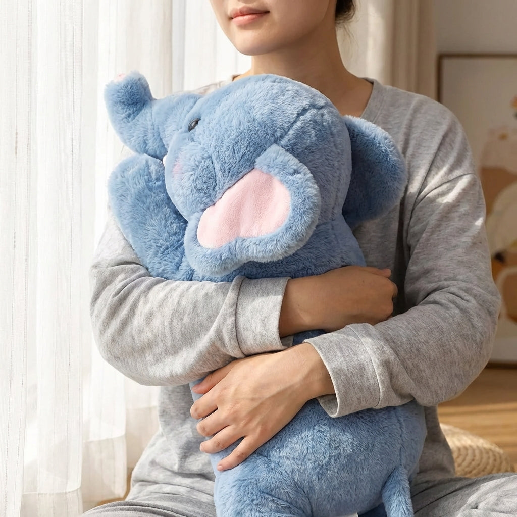MeWaii®  Elephant Weighted Stuffed Animal with Microwavable Heating Pad