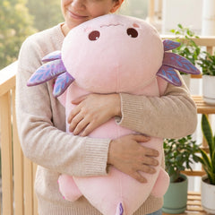 MeWaii® 4lbs Weighted Stuffed Animals  – Axolotl Plush, Microwavable Plush Heating Pad for Removable Inner Pad, Best Gift Kids & Adults