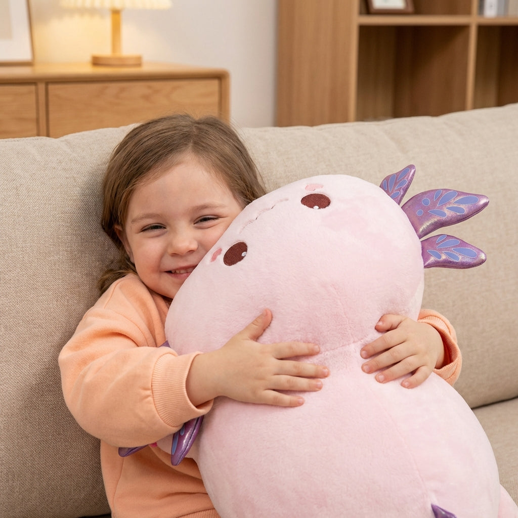 MeWaii® 4lbs Weighted Stuffed Animals  – Axolotl Plush, Microwavable Plush Heating Pad for Removable Inner Pad, Best Gift Kids & Adults