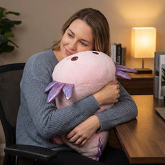 MeWaii® 4lbs Weighted Stuffed Animals  – Axolotl Plush, Microwavable Plush Heating Pad for Removable Inner Pad, Best Gift Kids & Adults