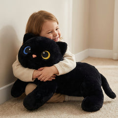 Mewaii® 5lb Weighted Stuffed Animals with Microwavable Heating Pad -  Adjustable, Heatable & Coolable Plush for Realistic Hug（Black Cat，23 INCH）