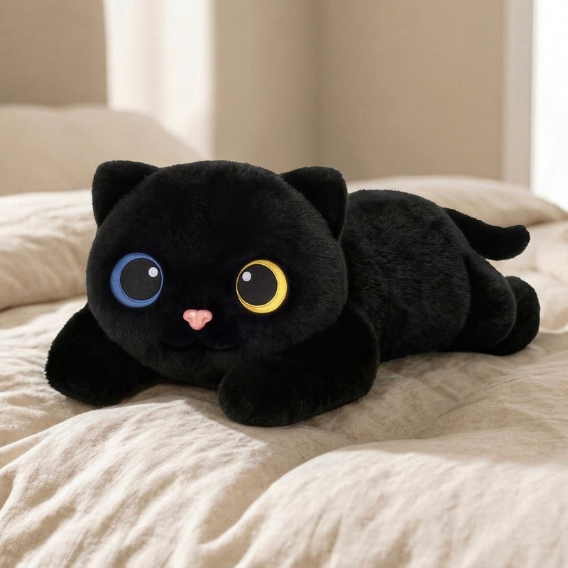 MeWaii® Black Cat Weighted Stuffed Animal with Microwavable Heating Pad