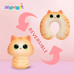 MeWaii® Flip Pillow Orange Tabby Cat Reversible Throw Pillow Neck Pillow Kawaii Plush Pillow Squish Toy