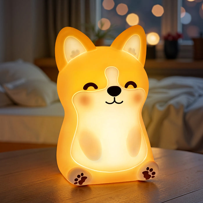 MeWaii® Corgi Puppy Adorable Squishy Silicone  LED Night Light - Perfect Gift for Kids and Girls