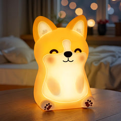 MeWaii® Corgi Puppy Adorable Squishy Silicone  LED Night Light - Perfect Gift for Kids and Girls