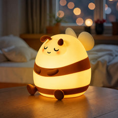 MeWaii Cozy Bee Silicone Squishy Night Light - Perfect Gift for Kids and Girls