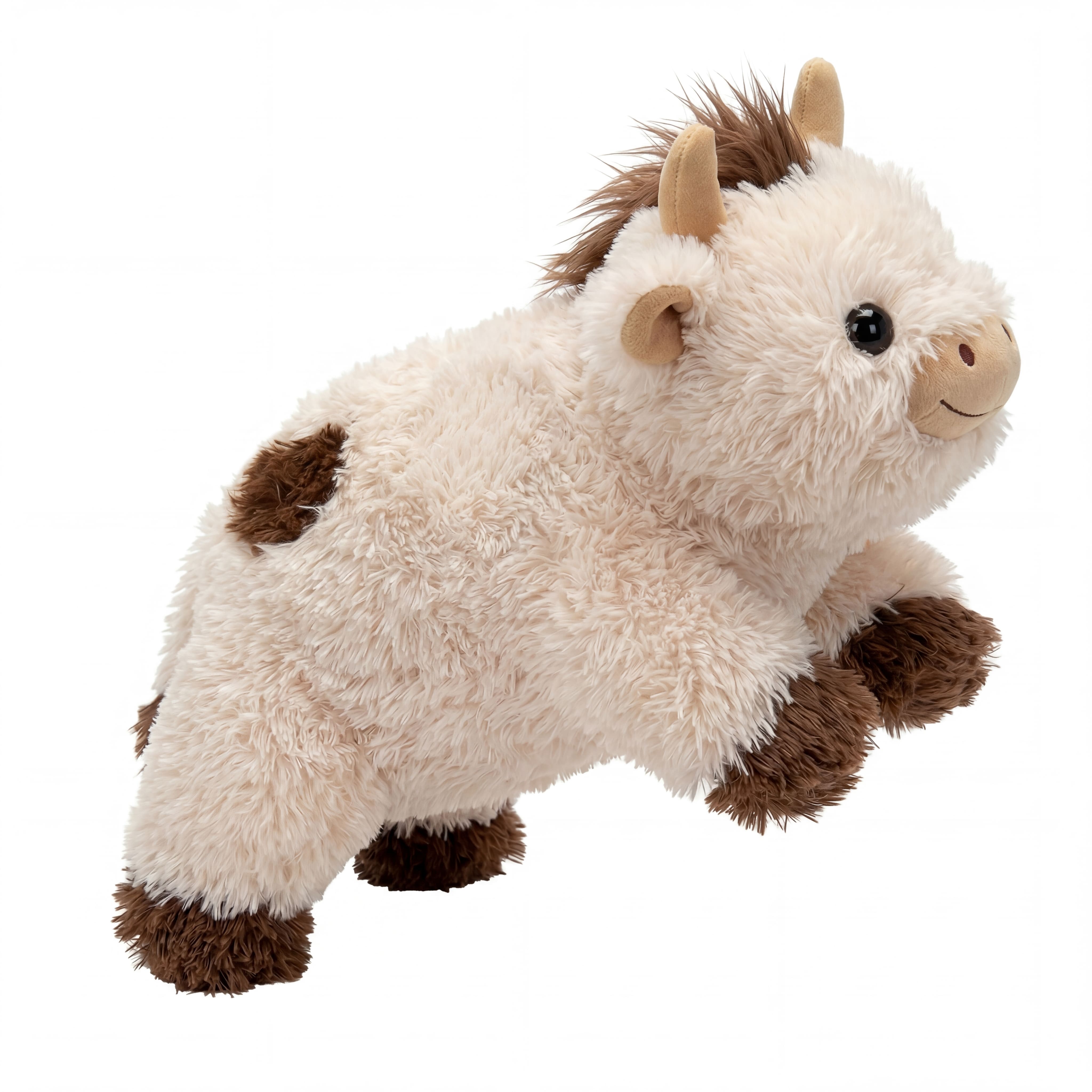 MeWaii® Brown Cow Fuzzy Long Haired Weighted Stuffed Animal