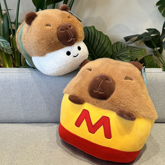 French Fries & Sushi Capybara Plush Toy Birthday Pillow Gift Capybara Doll