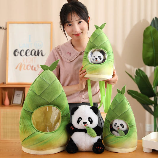 Bamboo Shoot Panda Doll Bamboo Tube Panda Doll Plush Toy Children’s Gift
